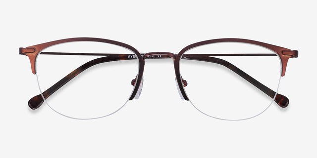 Elise Brun MétalMontures de lunettes de vue d'EyeBuyDirect, Vue Rapprochée