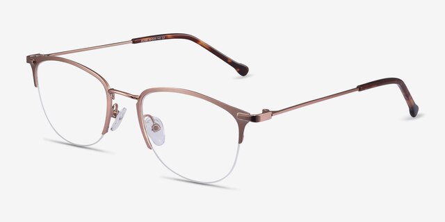 Elise Rose Gold MetalEyeglass Frames from EyeBuyDirect, Angle View