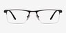 Singapore Matte Black MetalEyeglass Frames from EyeBuyDirect, Front View