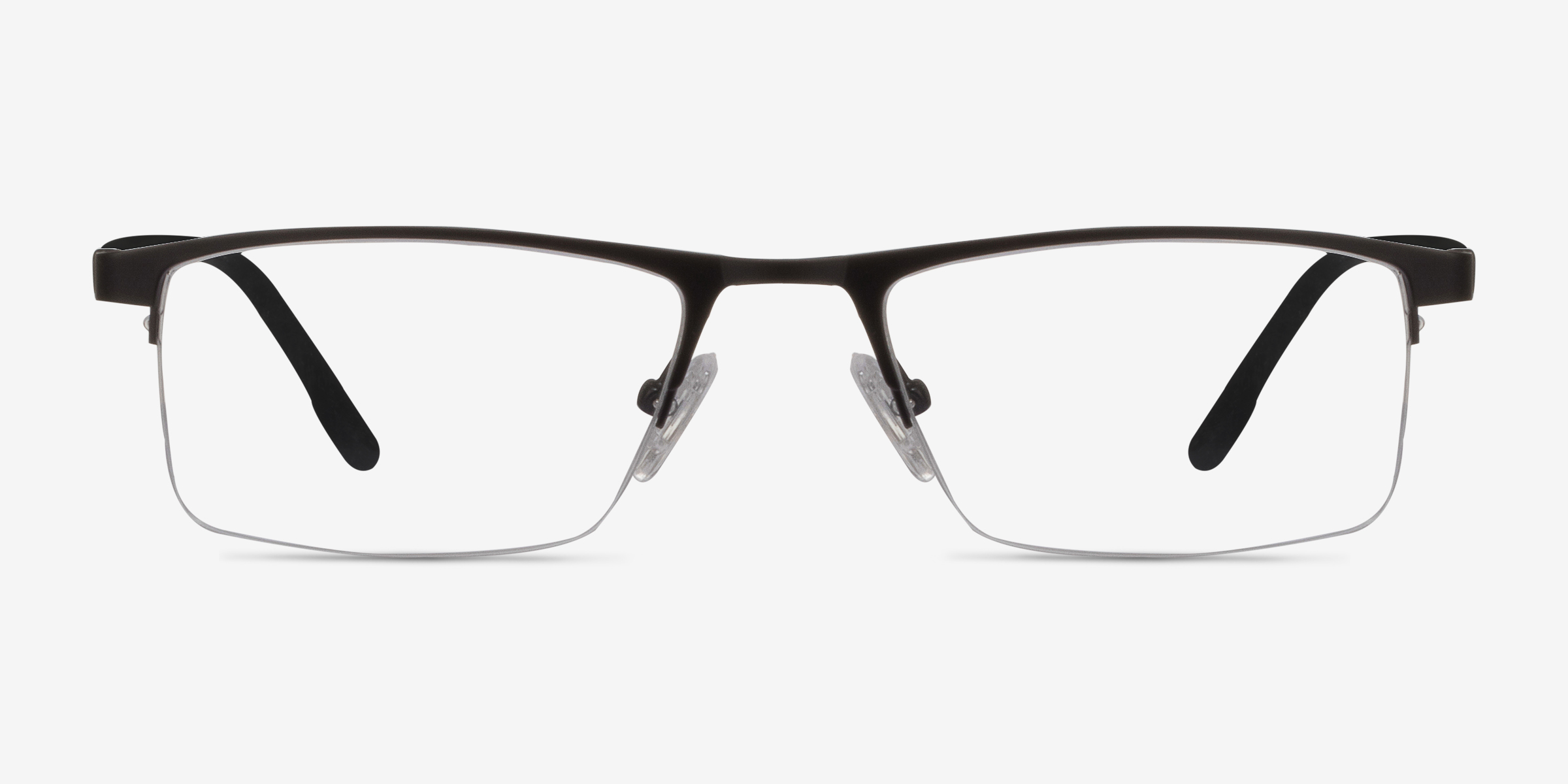 Singapore Rectangle Matte Black Semi Rimless Eyeglasses Eyebuydirect