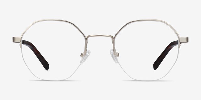 Cowen Silver MetalEyeglass Frames from EyeBuyDirect, Front View