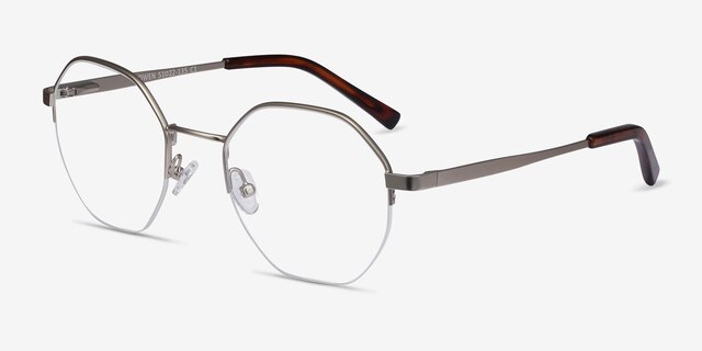 Cowen Silver MetalEyeglass Frames from EyeBuyDirect, Angle View
