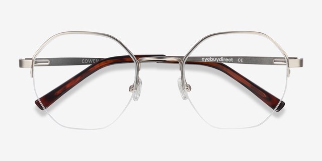 Cowen Silver MetalEyeglass Frames from EyeBuyDirect, Closed View