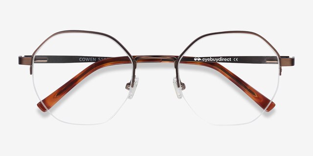 Cowen Bronze MetalEyeglass Frames from EyeBuyDirect, Closed View