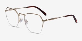 Cruz Doré Métal Montures de lunettes de vue d'EyeBuyDirect, Vue d'Angle