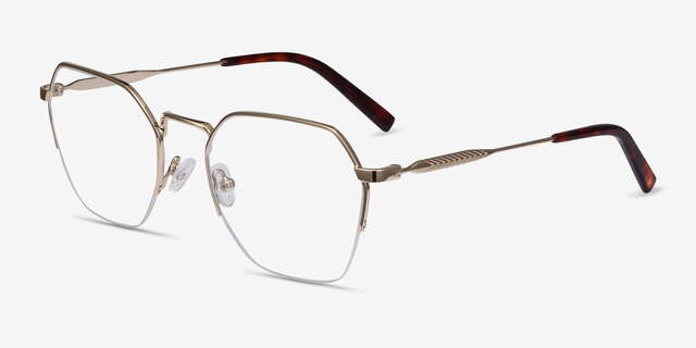 Cruz Gold MetalEyeglass Frames from EyeBuyDirect, Angle View