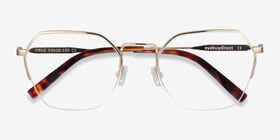 Cruz Doré Métal Montures de lunettes de vue d'EyeBuyDirect, Vue Rapprochée