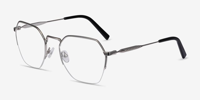 Cruz Silver MetalEyeglass Frames from EyeBuyDirect, Angle View