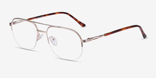 Carlson Gold Acetate-metalEyeglass Frames from EyeBuyDirect, Angle View