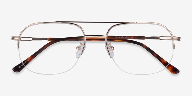 Carlson Gold Acetate-metalEyeglass Frames from EyeBuyDirect, Closed View