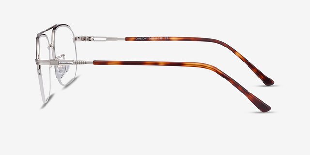 Carlson Argenté Acetate-metalMontures de lunettes de vue d'EyeBuyDirect, Vue de Côté