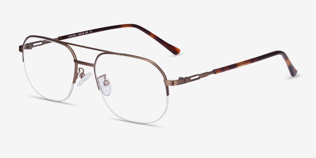 Carlson Bronze Acetate-metalEyeglass Frames from EyeBuyDirect, Angle View