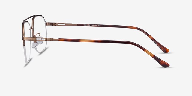 Carlson Bronze Acetate-metalEyeglass Frames from EyeBuyDirect, Side View