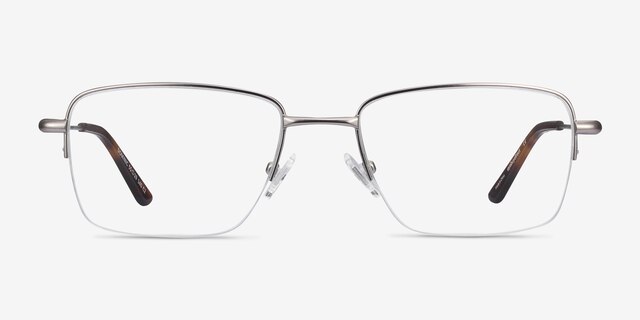 Dominic Gunmetal MetalEyeglass Frames from EyeBuyDirect, Front View