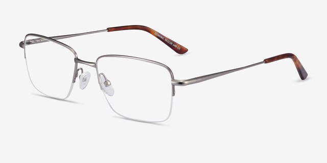 Dominic Gunmetal MetalEyeglass Frames from EyeBuyDirect, Angle View