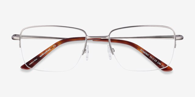 Dominic Gunmetal MetalEyeglass Frames from EyeBuyDirect, Closed View