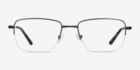 Dominic Noir Métal Montures de lunettes de vue d'EyeBuyDirect, Vue de Face