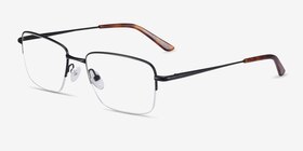Dominic Noir Métal Montures de lunettes de vue d'EyeBuyDirect, Vue d'Angle