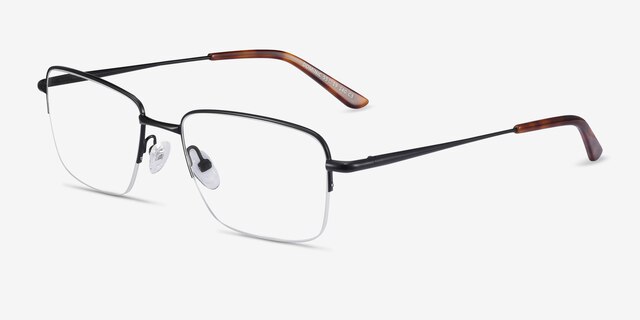 Dominic Black MetalEyeglass Frames from EyeBuyDirect, Angle View