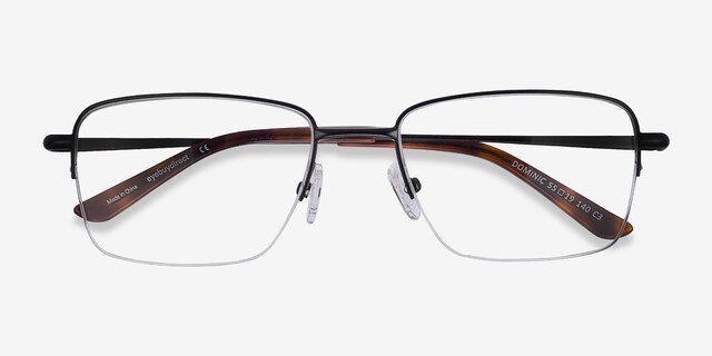 Dominic Black MetalEyeglass Frames from EyeBuyDirect, Closed View