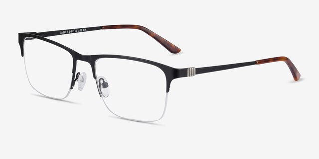 Jasper Black MetalEyeglass Frames from EyeBuyDirect, Angle View