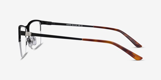 Jasper Black MetalEyeglass Frames from EyeBuyDirect, Side View