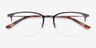Owen Noir MétalMontures de lunettes de vue d'EyeBuyDirect, Vue Rapprochée