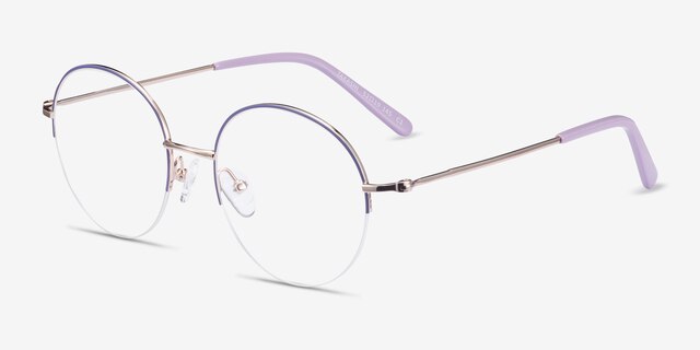 Takashi Purple & Gold MetalEyeglass Frames from EyeBuyDirect, Angle View