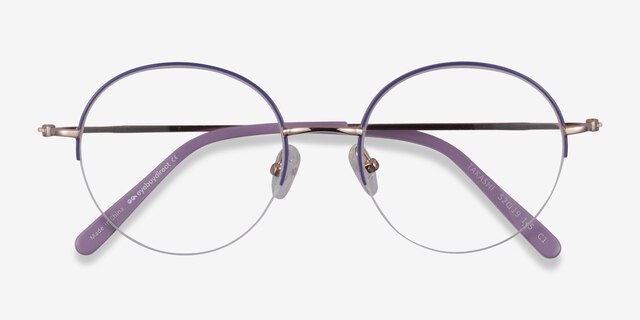 Takashi Purple & Gold MetalEyeglass Frames from EyeBuyDirect, Closed View