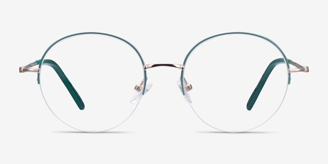 Takashi Green & Gold MetalEyeglass Frames from EyeBuyDirect, Front View