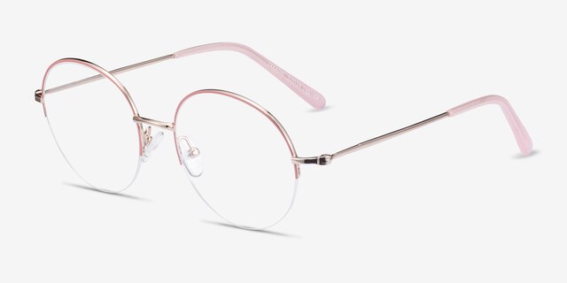 Takashi Pink & Gold MétalMontures de lunettes de vue d'EyeBuyDirect, Vue d'Angle