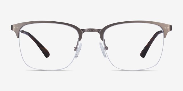 Quinton Gunmetal MetalEyeglass Frames from EyeBuyDirect, Front View