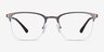 Quinton Gunmetal MetalEyeglass Frames from EyeBuyDirect, Front View