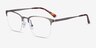 Quinton Gunmetal MetalEyeglass Frames from EyeBuyDirect, Angle View