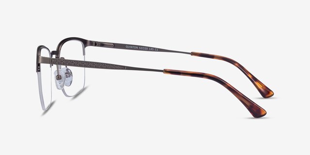 Quinton Gunmetal MetalEyeglass Frames from EyeBuyDirect, Side View