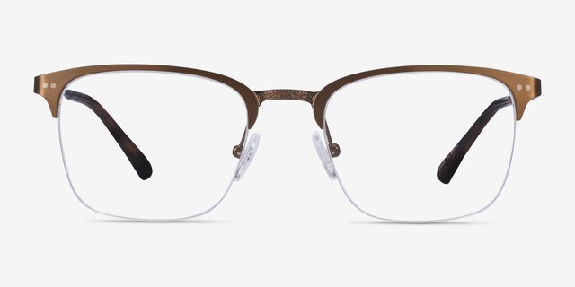 Quinton Bronze MetalEyeglass Frames from EyeBuyDirect, Front View