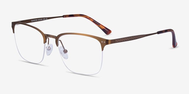 Quinton Bronze MetalEyeglass Frames from EyeBuyDirect, Angle View