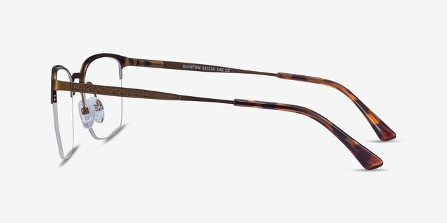 Quinton Bronze MetalEyeglass Frames from EyeBuyDirect, Side View
