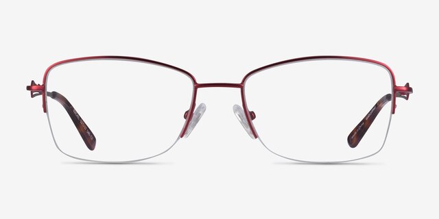 Rachel Burgundy MetalEyeglass Frames from EyeBuyDirect, Front View