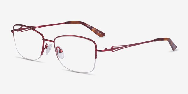 Rachel Burgundy MetalEyeglass Frames from EyeBuyDirect, Angle View