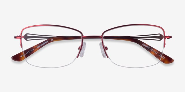 Rachel Burgundy MetalEyeglass Frames from EyeBuyDirect, Closed View