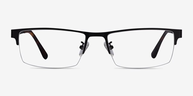 Travis Noir MétalMontures de lunettes de vue d'EyeBuyDirect, Vue de Face