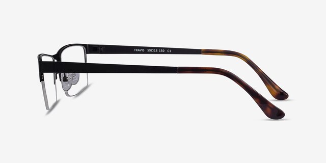 Travis Noir MétalMontures de lunettes de vue d'EyeBuyDirect, Vue de Côté