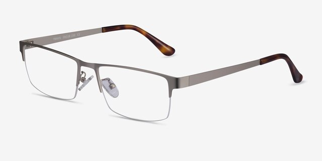 Travis Silver MetalEyeglass Frames from EyeBuyDirect, Angle View
