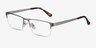 Travis Silver MetalEyeglass Frames from EyeBuyDirect, Angle View