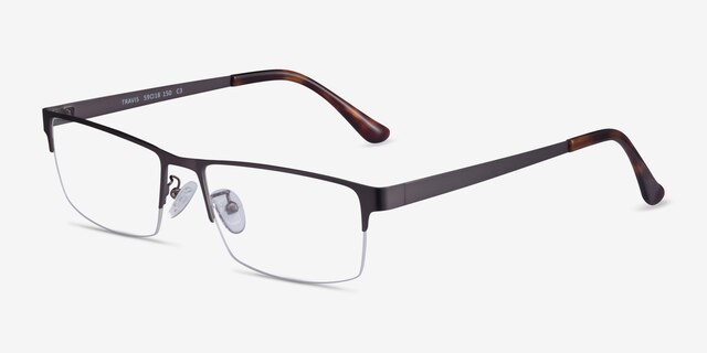 Travis Gunmetal MétalMontures de lunettes de vue d'EyeBuyDirect, Vue d'Angle