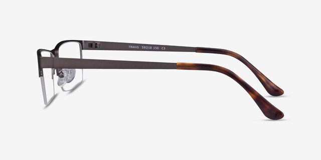 Travis Gunmetal MétalMontures de lunettes de vue d'EyeBuyDirect, Vue de Côté