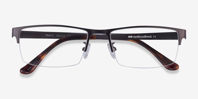 Travis Gunmetal MétalMontures de lunettes de vue d'EyeBuyDirect, Vue Rapprochée