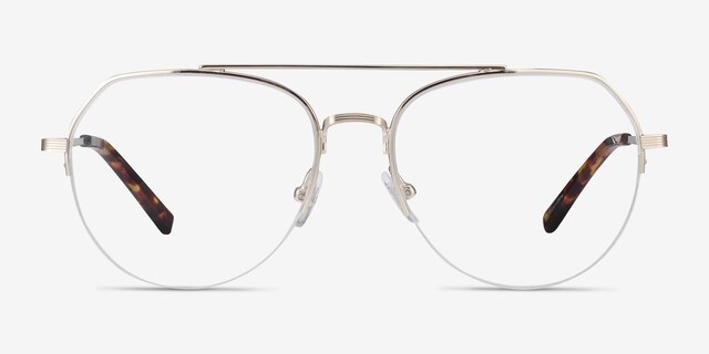Breathe Gold MetalEyeglass Frames from EyeBuyDirect, Front View