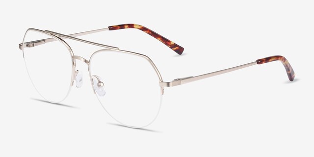 Breathe Gold MetalEyeglass Frames from EyeBuyDirect, Angle View